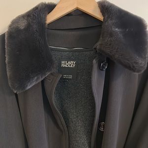 Hilary Radley lined rain coat. Chocolate.